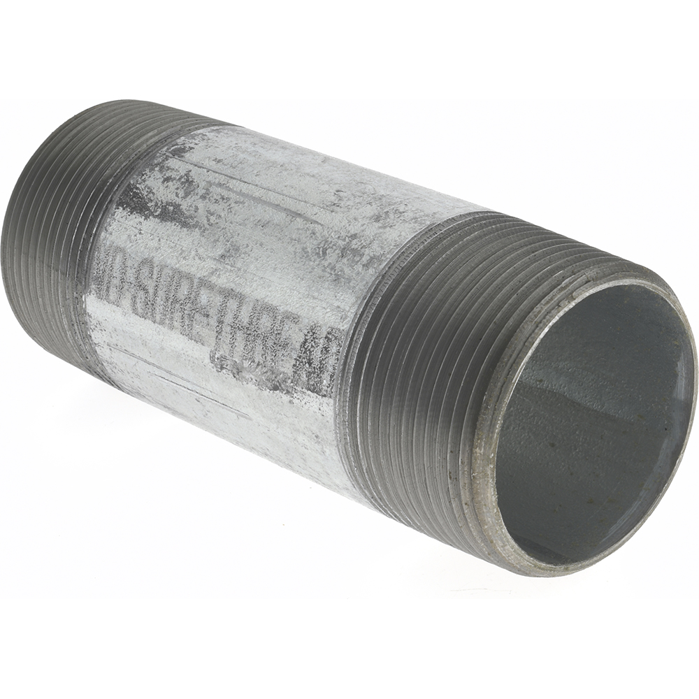 Value Collection Galvanized Pipe Nipple: 1-1/2", 4-1/2" Long, Schedule 40, Steel - NG08045