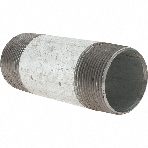 Value Collection Galvanized Pipe Nipple: 1-1/2", 4-1/2" Long, Schedule 40, Steel - NG08045