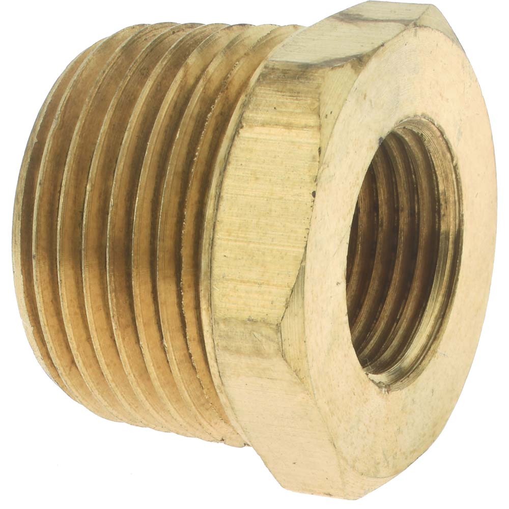 CerroBrass Industrial Pipe Bushing: 1/2" Female Thread, 1" Male Thread, MNPTF x FNPTF - 28114
