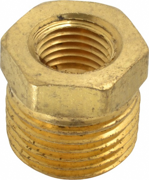 CerroBrass Industrial Pipe Bushing: 1/2" Female Thread, 1" Male Thread, MNPTF x FNPTF - 28114