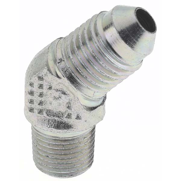 Parker Steel Flared Tube 45 Deg Male Elbow: 3/8" OD, 37 deg Flared Angle - KP17666