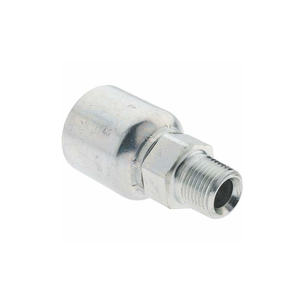 Parker Hydraulic Hose Male Rigid Fitting: 0.75" ID, 12 mm, 1/2" - KP46836