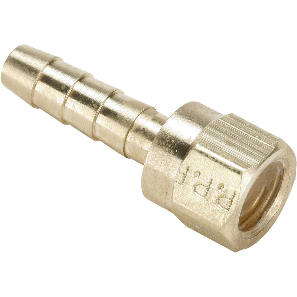 CerroBrass Barbed Hose Fitting: 3/8" x 3/8" ID Hose, Female Connector - 32073