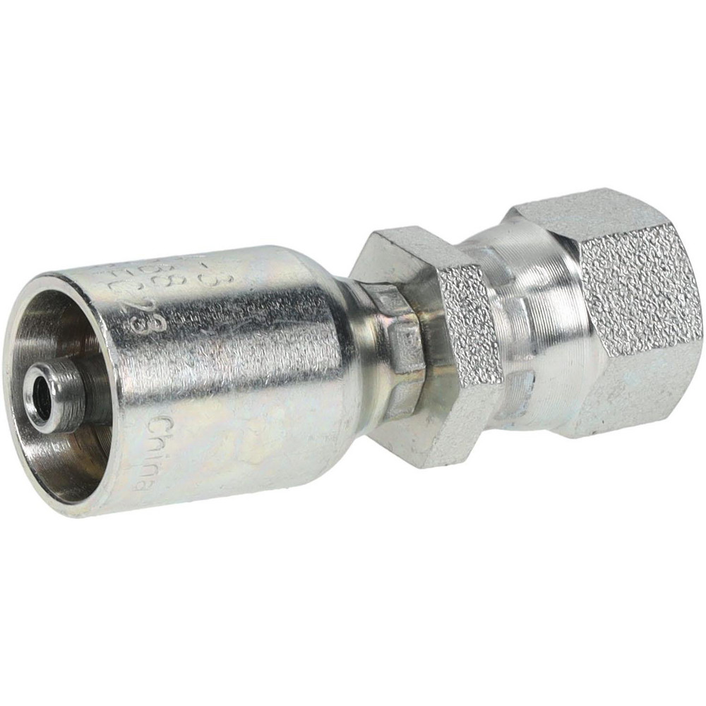 Parker Hydraulic Hose Female JIC 37 & 45 ° Dual Flare Swivel Straight Fitting: 0.1875" ID, 4 mm, 7/16-20, 6,000 psi - 10656-4-3