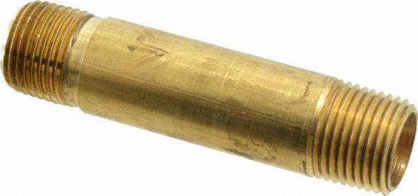 Parker Industrial Pipe Long Nipple: 1/2" Male Thread, MNPTF - 215PNL-8-20