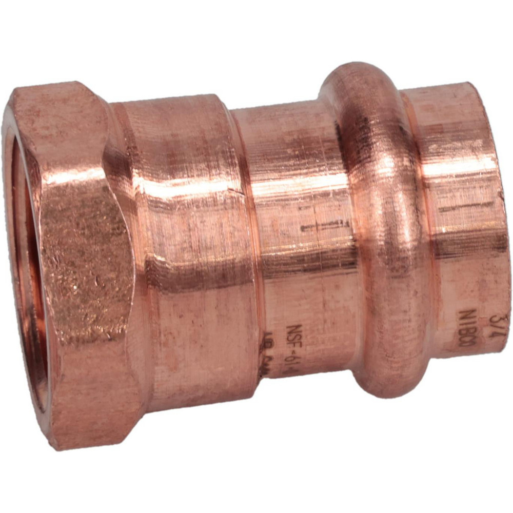 NIBCO Wrot Copper Pipe Adapter: 3/4" Fitting, P x F, Press Fitting, Lead Free - 9024950PC