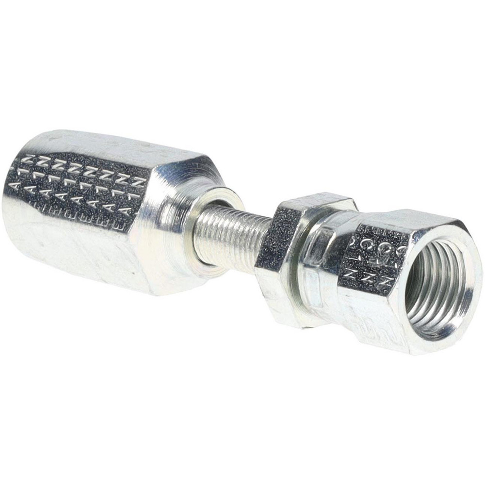 Parker Hydraulic Hose Female Swivel Fitting: 0.188" ID, 4 mm, 7/16-20 - 20620-4-4