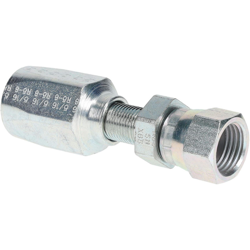 Parker Hydraulic Hose Female Swivel Fitting: 0.188" ID, 4 mm, 7/16-20 - 20620-4-4