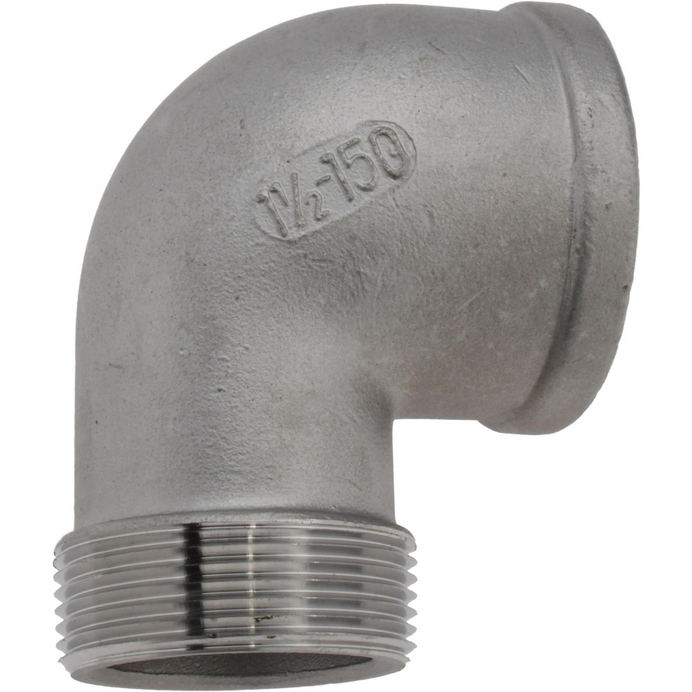 Merit Brass Pipe 90 deg Street Elbow: 1-1/2", 304 Stainless Steel - K403-24