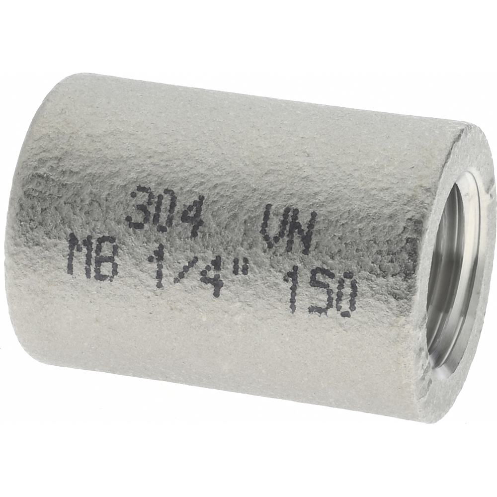 Merit Brass Pipe Coupling: 1-1/2", 304 Stainless Steel - K411-24