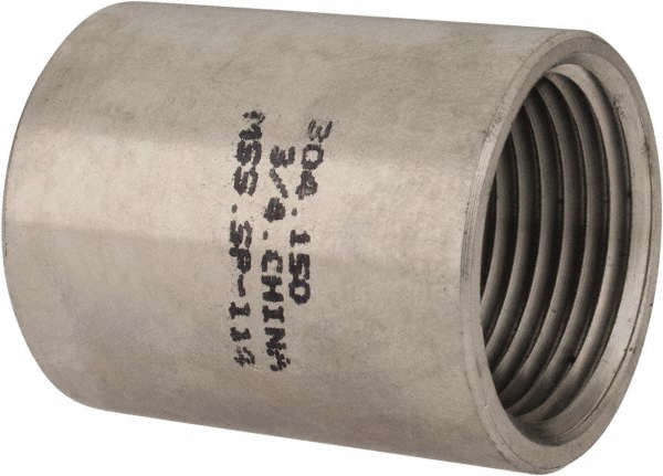 Merit Brass Pipe Coupling: 1-1/2", 304 Stainless Steel - K411-24