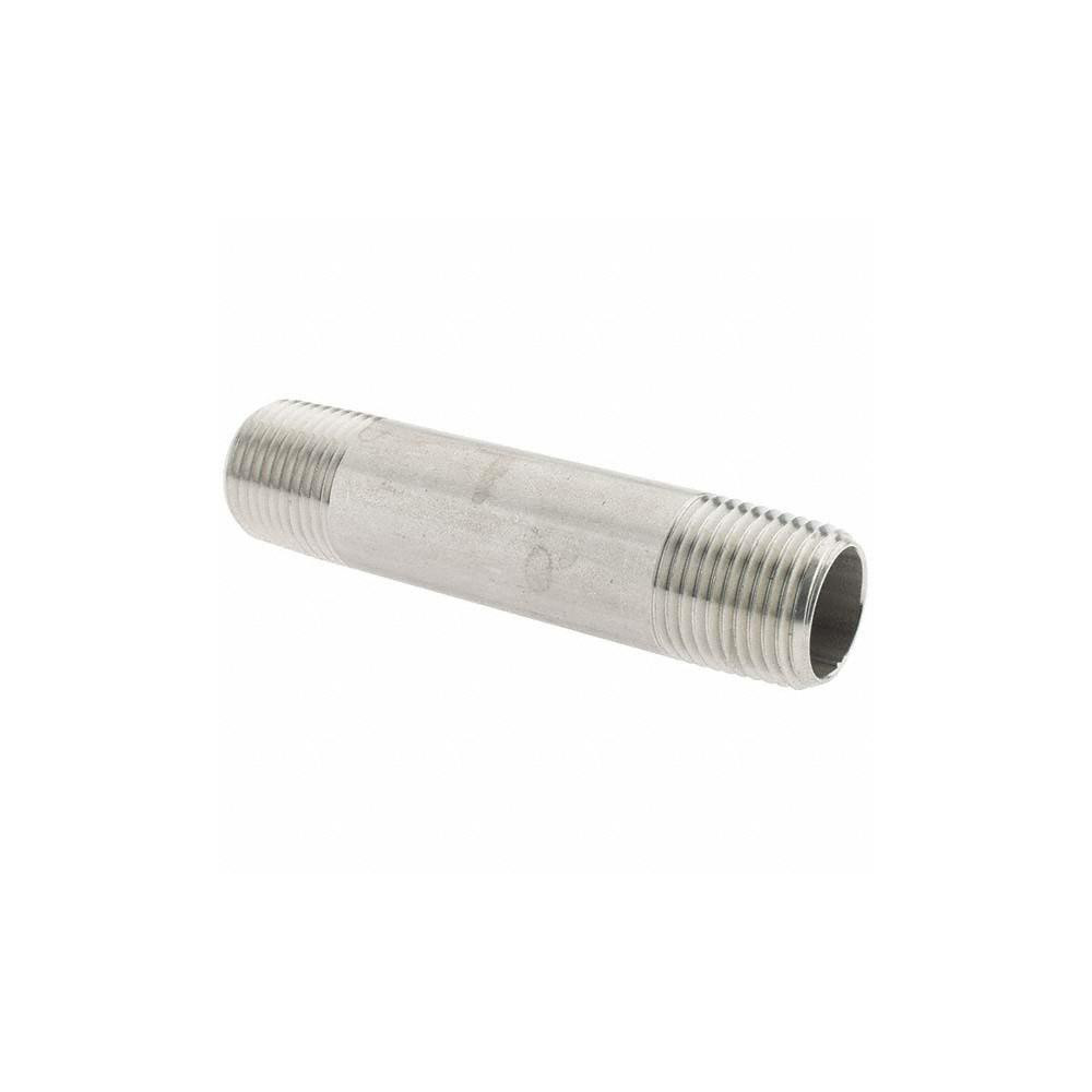 Value Collection Stainless Steel Pipe Nipple: 1/2" Pipe, Grade 304 & 304L - 4BN1/2*31/2