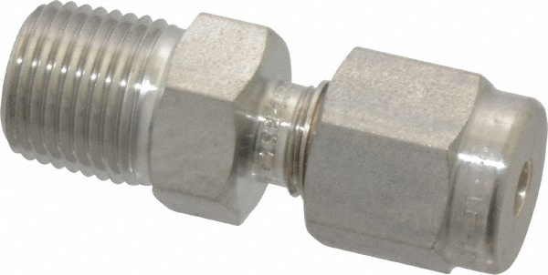 Ham-Let Compression Tube Connector: 1/4" Tube OD, Compression x MNPT - 3001995