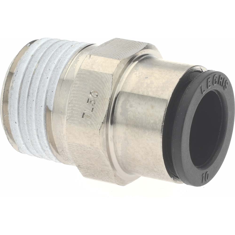 Parker Push-to-Connect Tube x MNPT x Tube x Male Fitting: Connector, NPTF, 1/8" OD - 12506