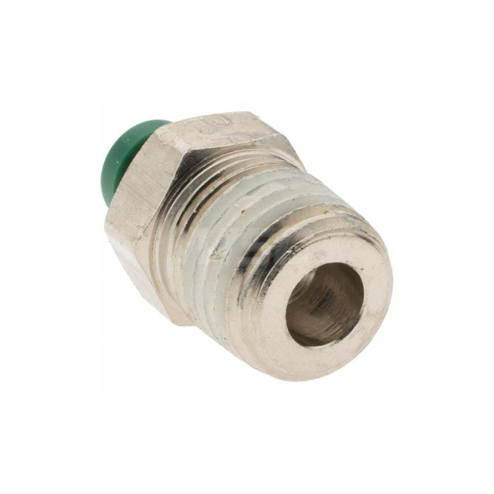 Parker Push-to-Connect Tube x MNPT x Tube x Male Fitting: Connector, NPTF, 1/8" OD - 12506