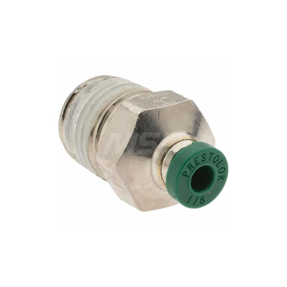Parker Push-to-Connect Tube x MNPT x Tube x Male Fitting: Connector, NPTF, 1/8" OD - 12506