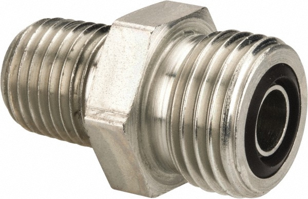 Parker Compression Tube Connector: 1/4-18, ORFS x NPTF - 6 FLO-S