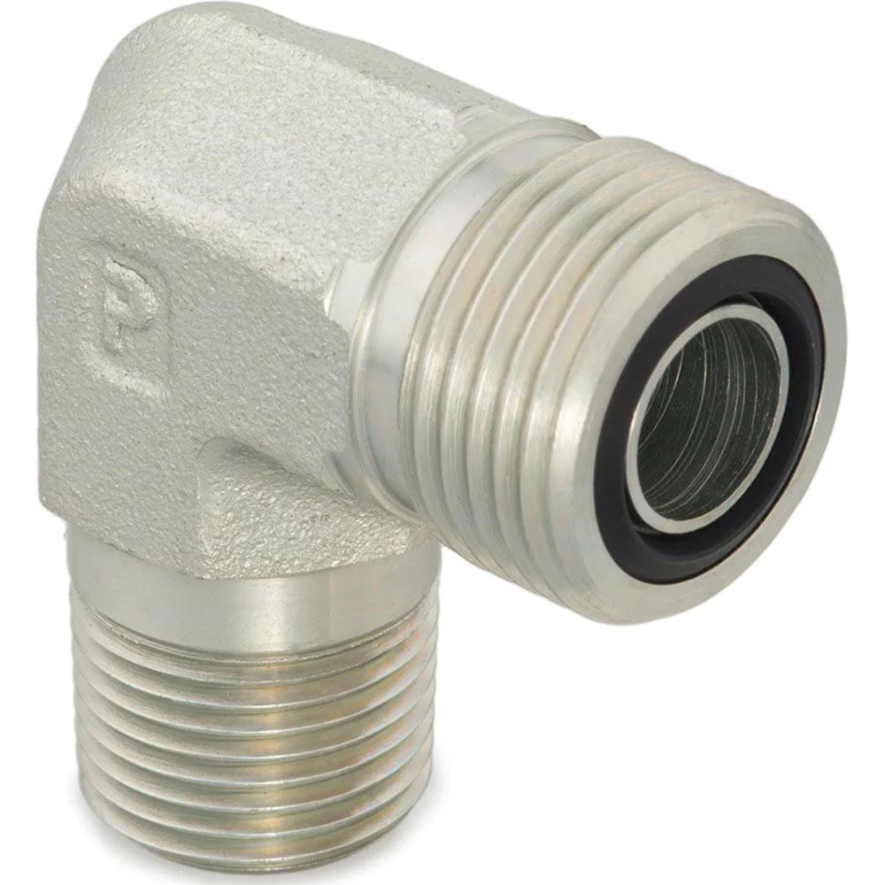 Parker Compression Tube Connector: 1/4-18, ORFS x NPTF - 6 FLO-S