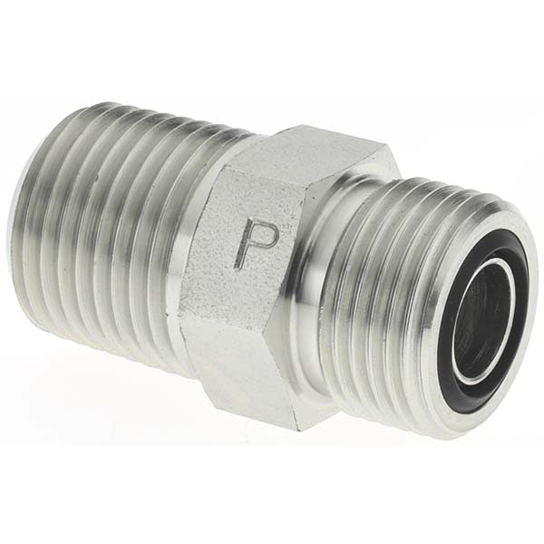 Parker Compression Tube Connector: 1/4-18, ORFS x NPTF - 6 FLO-S