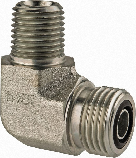 Parker Compression Tube Connector: 1/4-18, ORFS x NPTF - 6 FLO-S