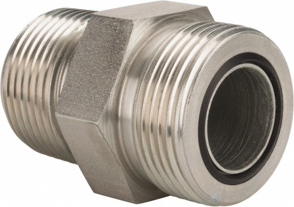 Parker Compression Tube Connector: 1/4-18, ORFS x NPTF - 6 FLO-S