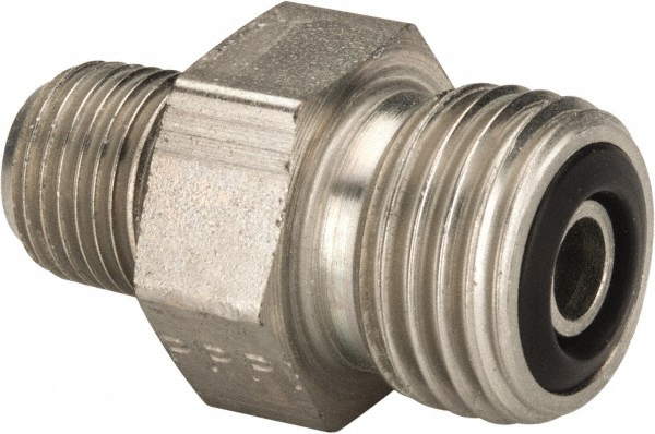 Parker Compression Tube Connector: 1/4-18, ORFS x NPTF - 6 FLO-S