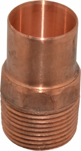 Mueller Industries Wrot Copper Pipe Adapter: 1" Fitting, FTG x M, Solder Joint - W 01463