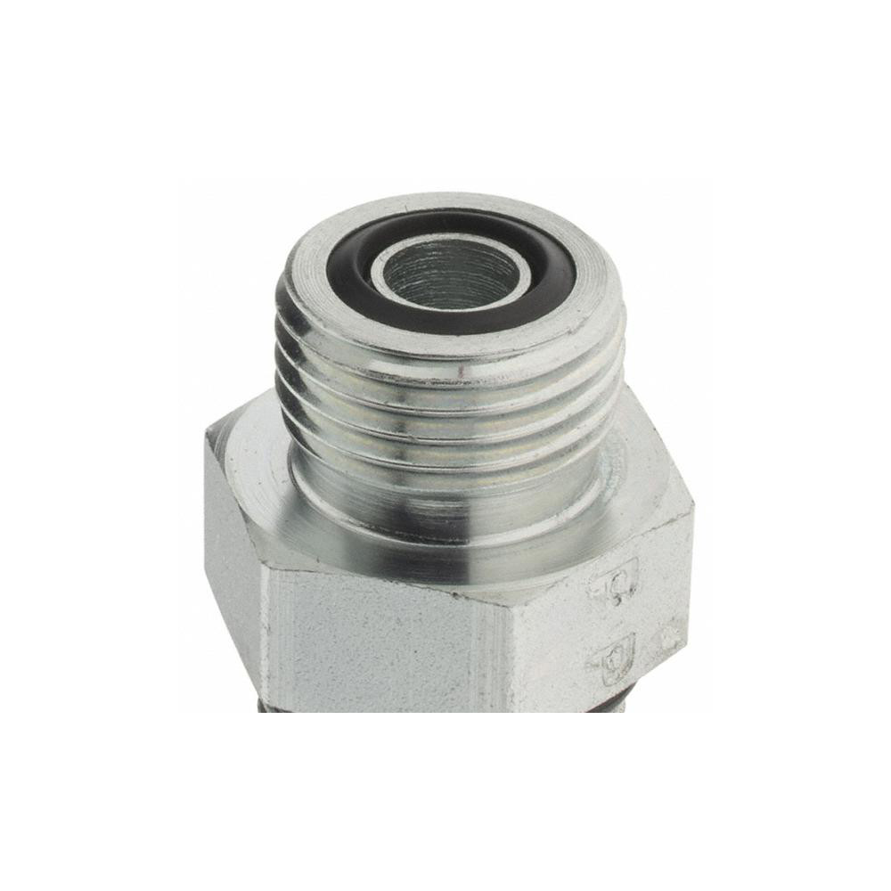 Parker Compression Tube Straight Thread Connector: 11/16-16, 3/8" Tube OD, ORFS x SAE-ORB - KP80064