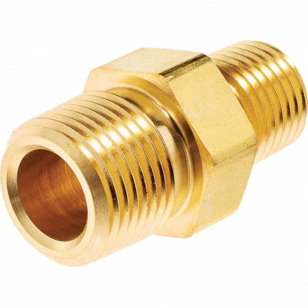 USA Industrials Brass Pipe Close Nipple: 1/4" Fitting, Threaded, MNPT x MNPT - ZUSA-PF-4933
