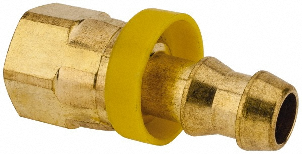 Value Collection Barbed Push-On Hose Female Connector: 3/4" UNF, Brass - 2753004030