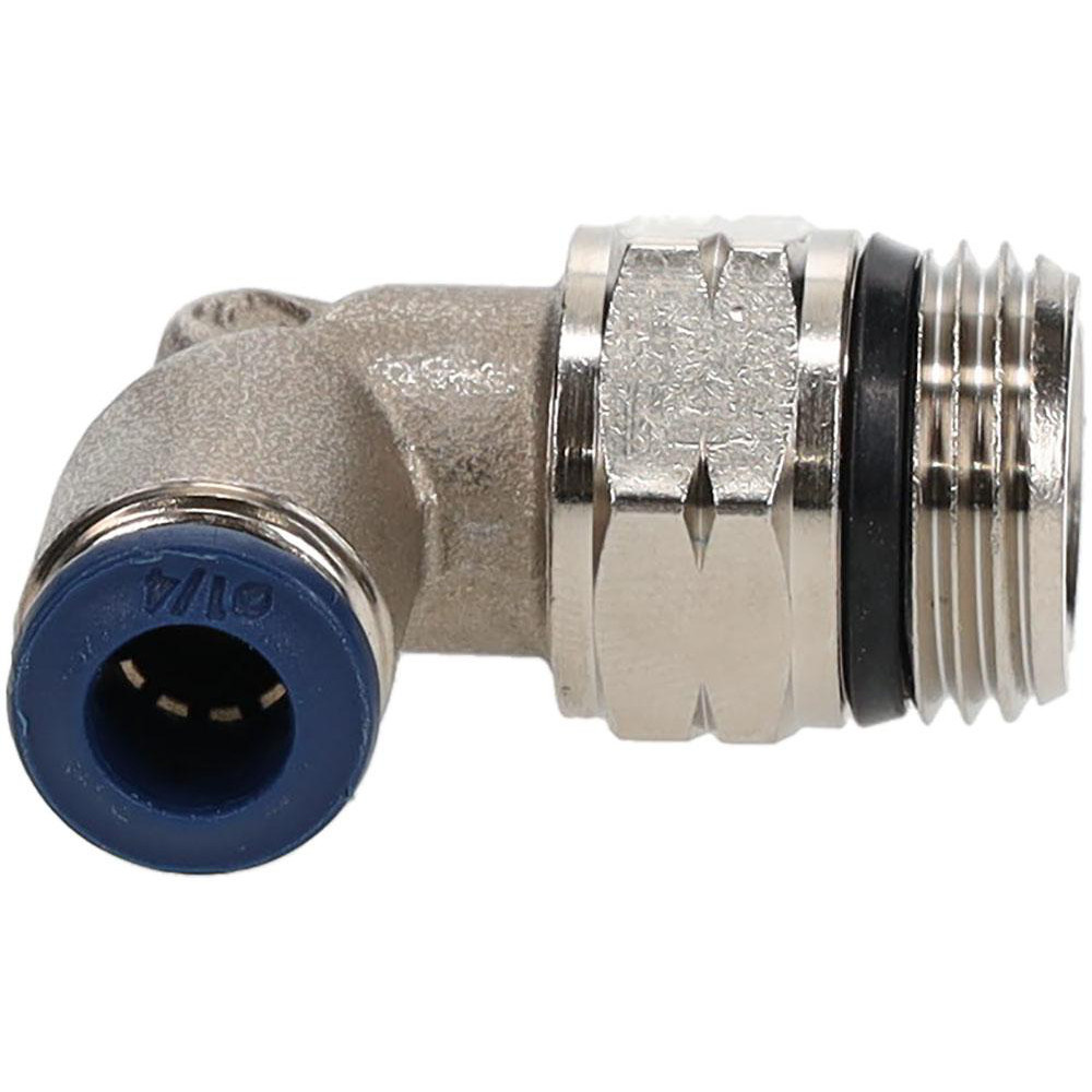 PRO-SOURCE Push-to-Connect Tube x Universal Thread Fitting: Swivel Elbow, 1/4 Thread, Universal, 1/4" OD - 2555614465PRO