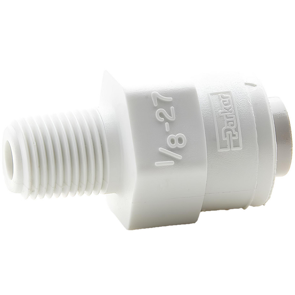 Parker Push-to-Connect Tube x Pipe Fitting: Connector, NPTF, 3/8" OD - PP6MC4