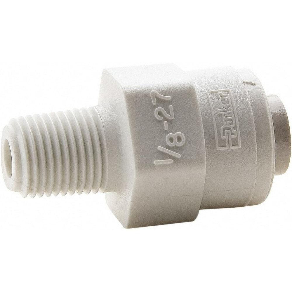Parker Push-to-Connect Tube x Pipe Fitting: Connector, NPTF, 3/8" OD - PP6MC4