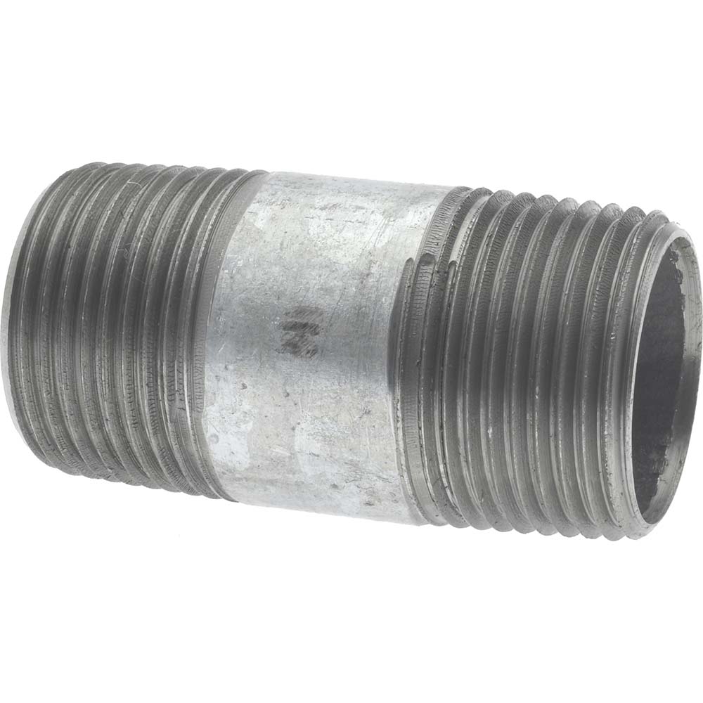 Value Collection Galvanized Pipe Nipple: 1", 3-1/2" Long, Schedule 40, Steel - MSCNG06035