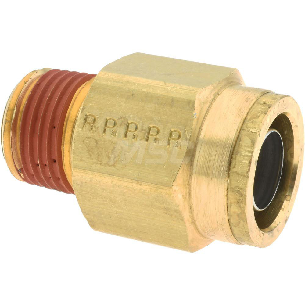 Parker Push-to-Connect Tube x MNPT x Tube x Male Fitting: Connector, NPTF, 3/4" OD - PF-00352