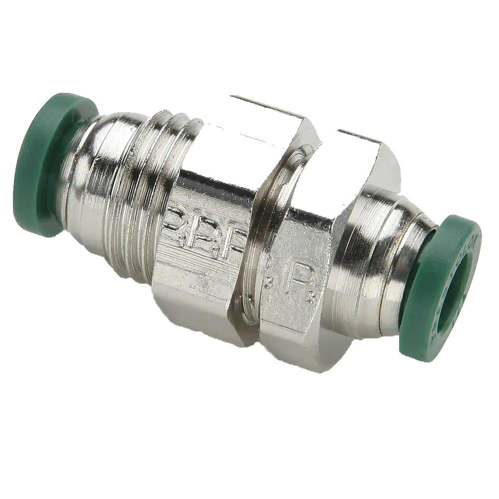Legris Push-to-Connect Tube x Tube Fitting: Bulkhead Union Elbow, 1/4" OD - 3139 56 00