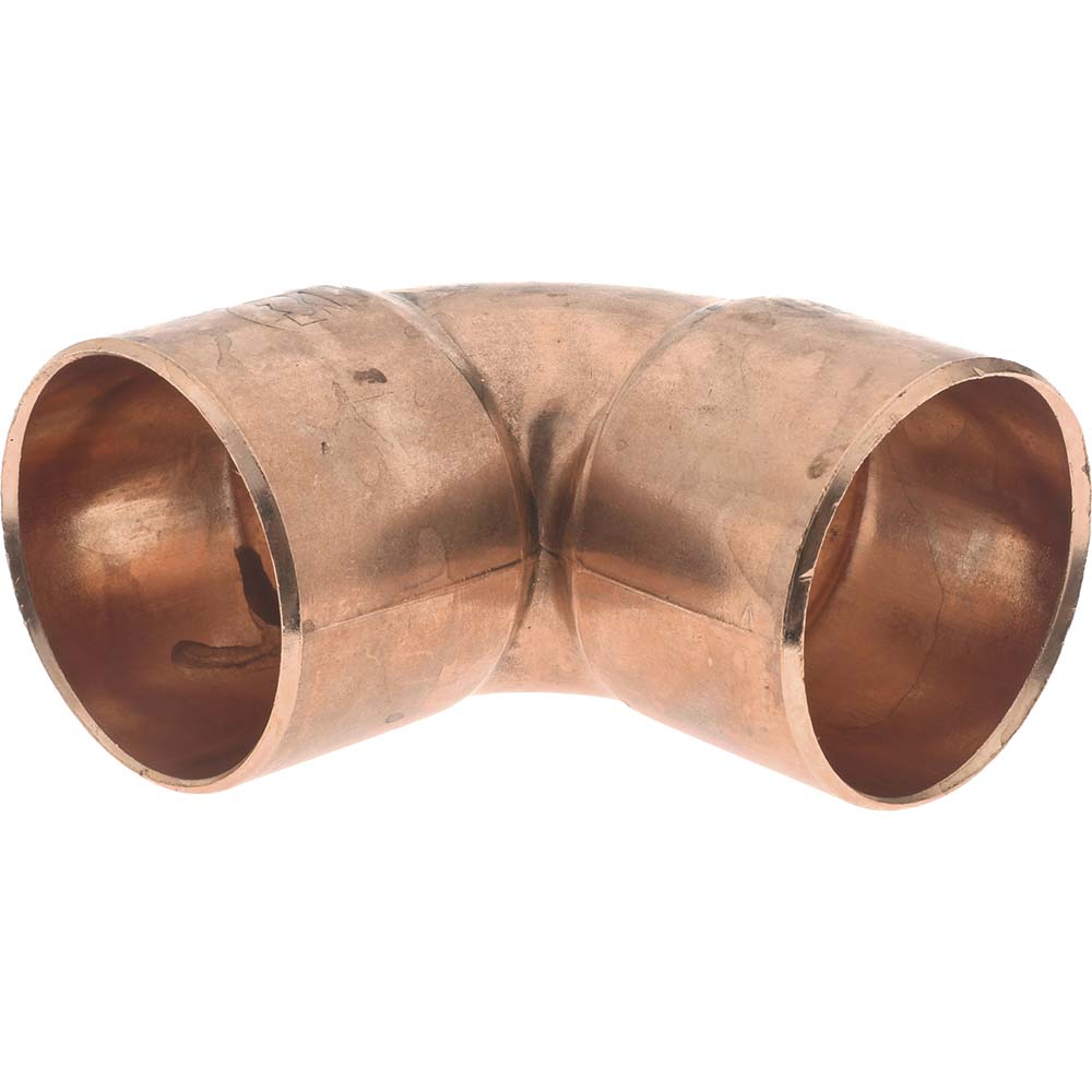 Mueller Industries Wrot Copper Pipe 90 ° Elbow: 3/4" Fitting, C x C, Solder Joint - W 01634