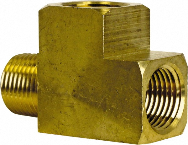 CerroBrass Industrial Pipe Street Tee: 3/8" Female Thread, 3/8" Male Thread, MNPT x FNPT - 28248