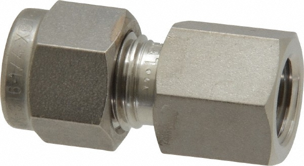 Ham-Let Compression Tube Connector: 1/2" Tube OD, Compression x FNPT - 3001802