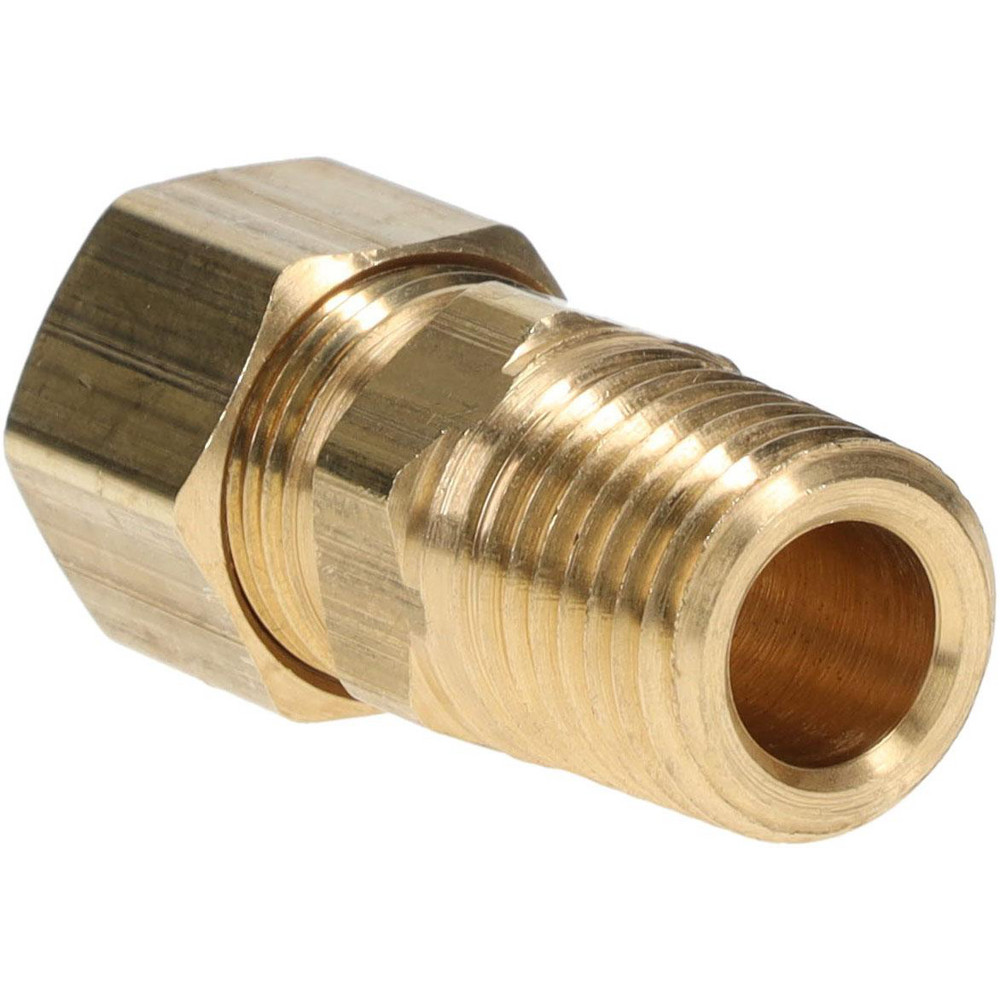 Parker Compression Tube Male Connector: 1/4-18, 3/8" Tube OD, Compression x MNPTF - 68C-6-4