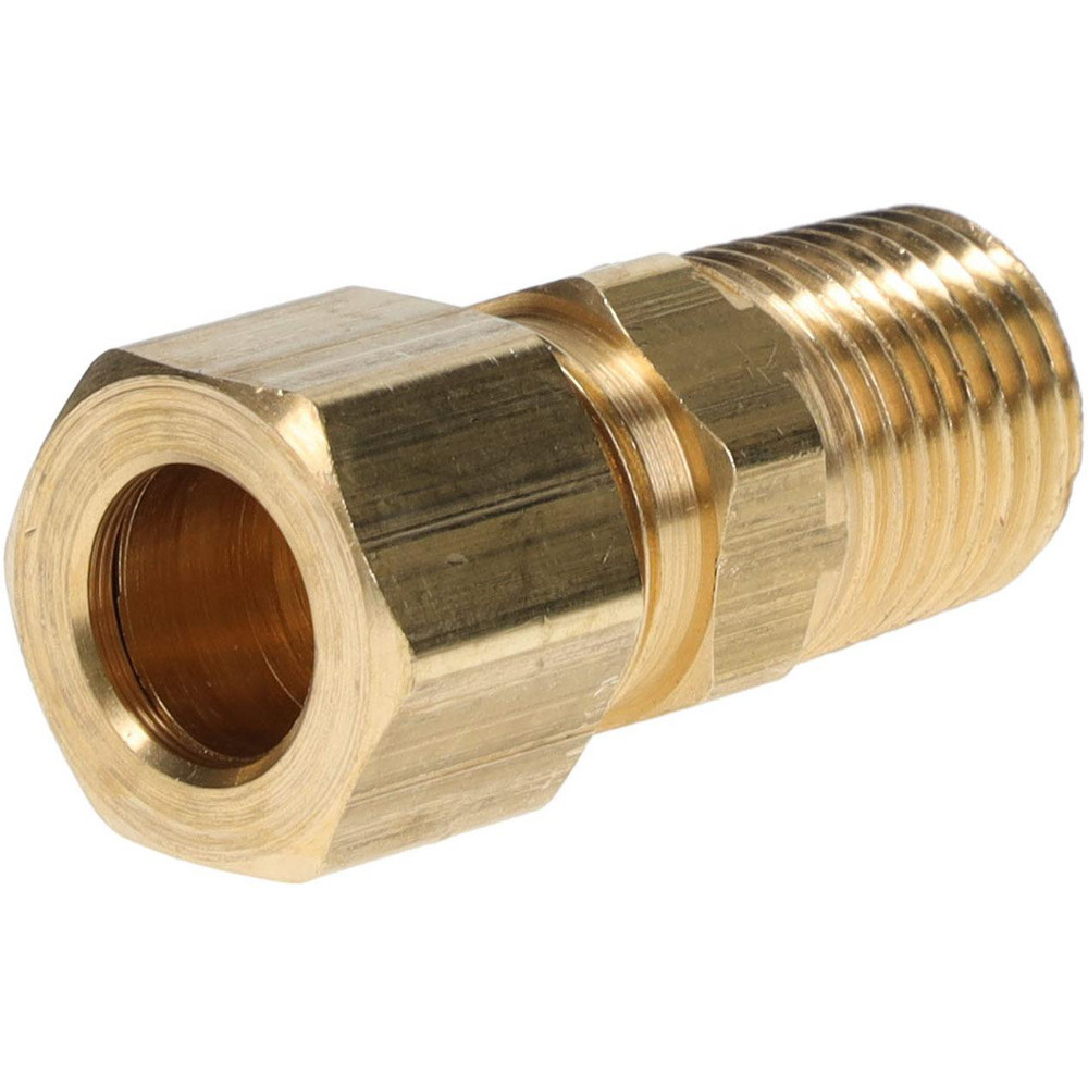 Parker Compression Tube Male Connector: 1/4-18, 3/8" Tube OD, Compression x MNPTF - 68C-6-4