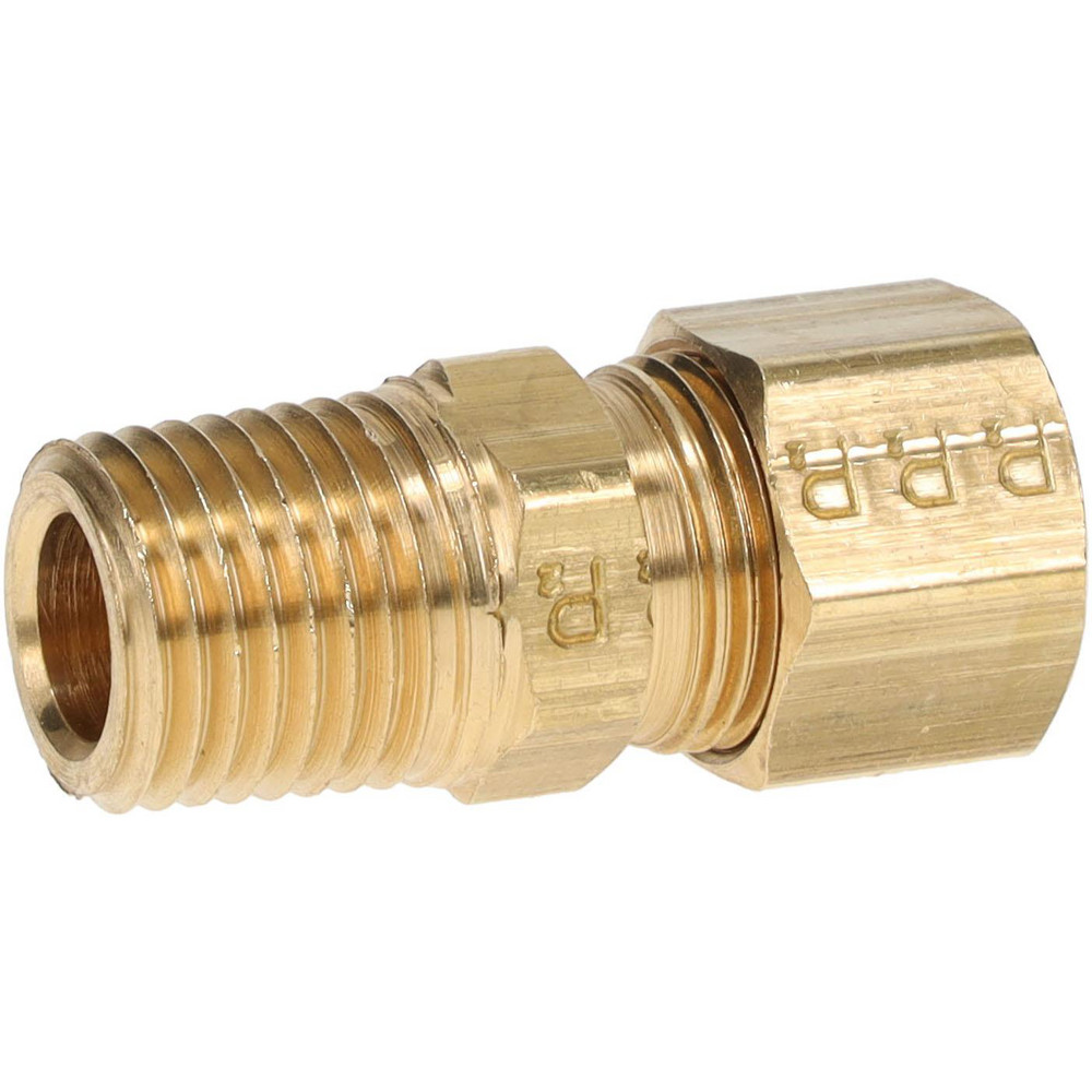 Parker Compression Tube Male Connector: 1/4-18, 3/8" Tube OD, Compression x MNPTF - 68C-6-4
