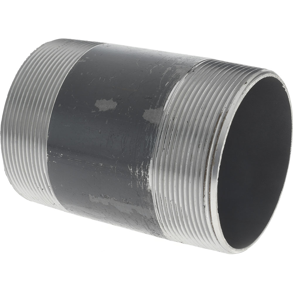 Anvil Black Pipe Nipple: 4" Dia x 6" Long, Schedule 40 - 0330054404