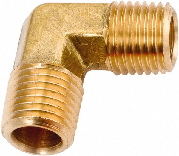 ANDERSON METALS Brass Pipe Tee: 1/4" Fitting, Flanged, NPT, Lead Free - 756201-04