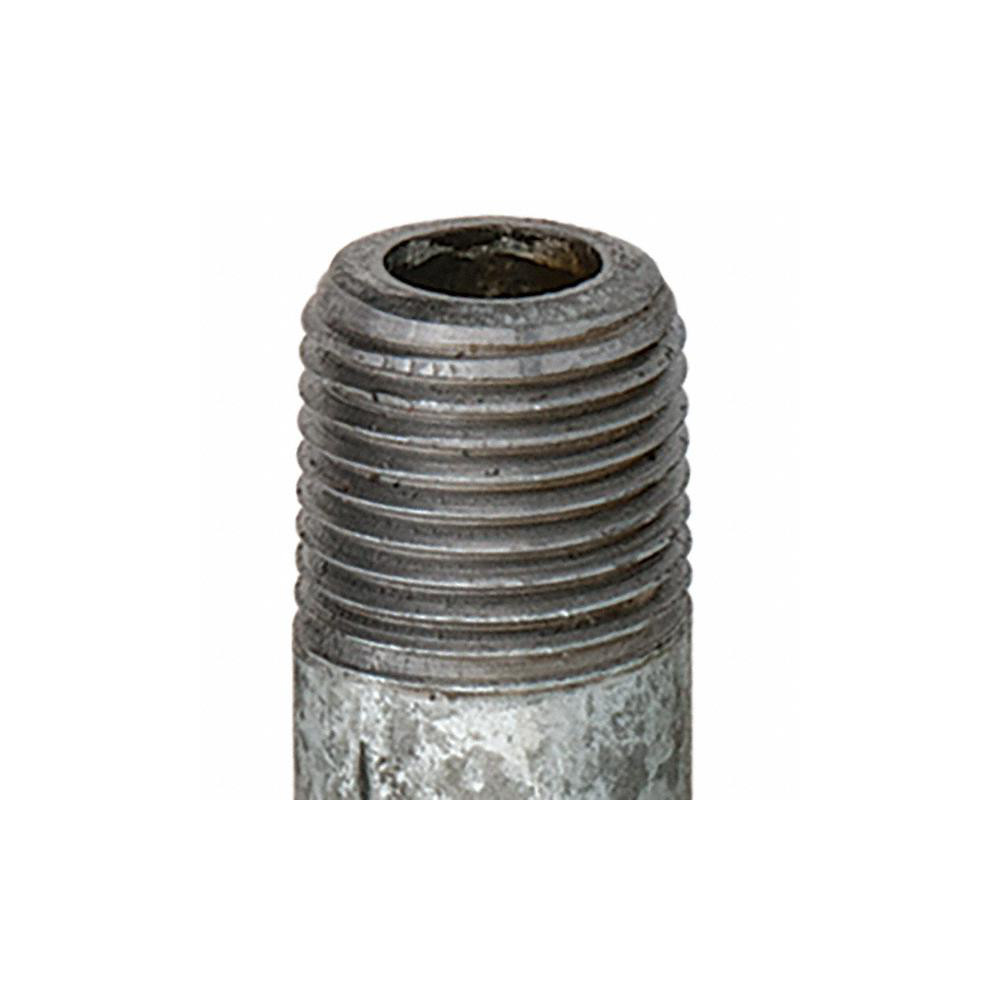 Anvil Galvanized Pipe Nipple: 1-1/2", 60" Long, Schedule 40, Steel - 0331238444