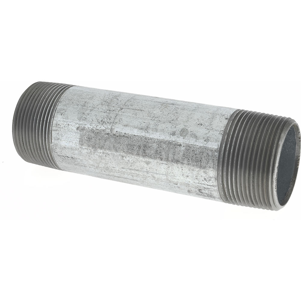 Anvil Galvanized Pipe Nipple: 1-1/2", 60" Long, Schedule 40, Steel - 0331238444
