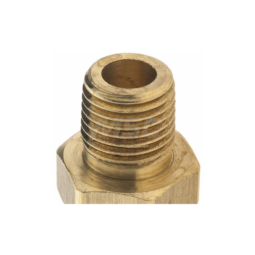 Parker Brass Flared Tube Connector: 1/2" OD, 1/4-18 Thread, 45 deg Flared Angle - -11022-8