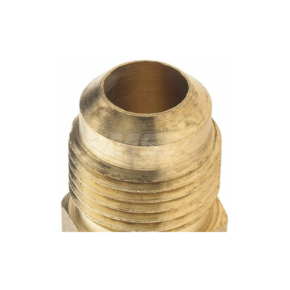Parker Brass Flared Tube Connector: 1/2" OD, 1/4-18 Thread, 45 deg Flared Angle - -11022-8