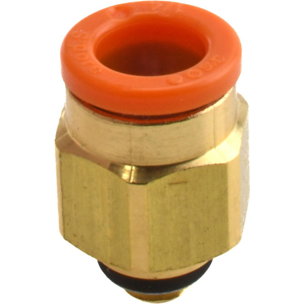 SMC PNEUMATICS Push-to-Connect Push-to-Connect Fitting: Connector, #10-32 Thread, UNF, 1/4" OD - KQ2H07-32A