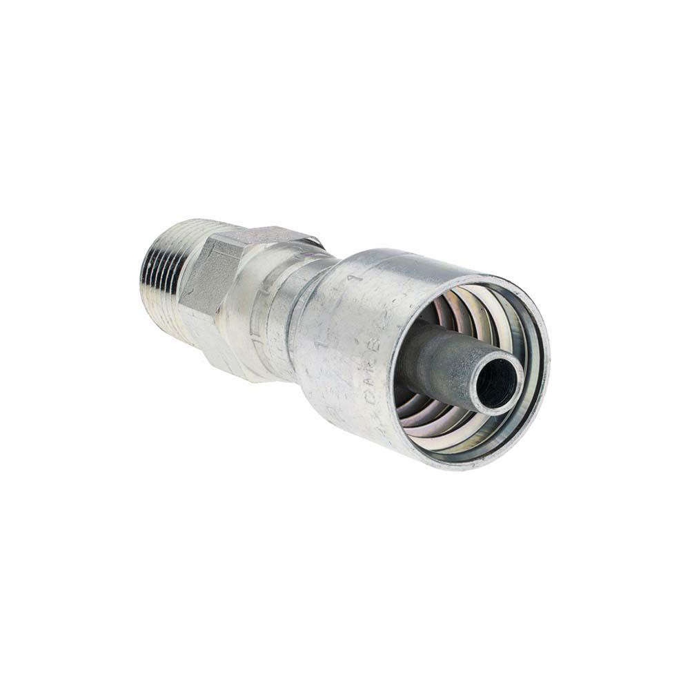 Parker Hydraulic Hose Male NPT Swivel Fitting: 0.375" ID, 6 mm, 1/2-14 - KP81355